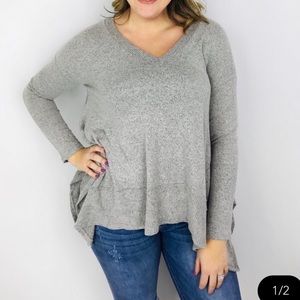 V neck draped sweater new